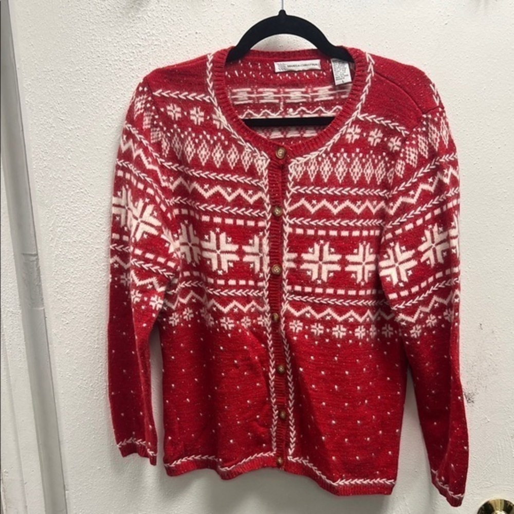 Marisa Christina Vintage Festive Cardigan with angora rabbit hair